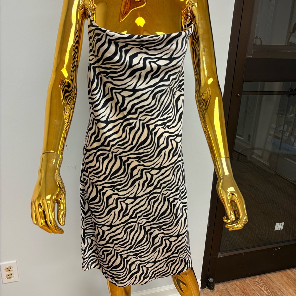 Zebra Print Strapless Dress